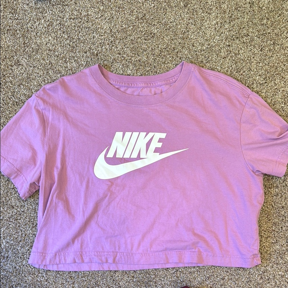 Nike Lavender Crop Tee with White Logo
